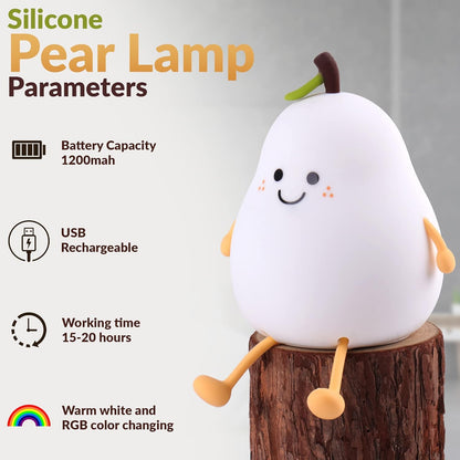 Cute Silicone Pear Shape Lamp