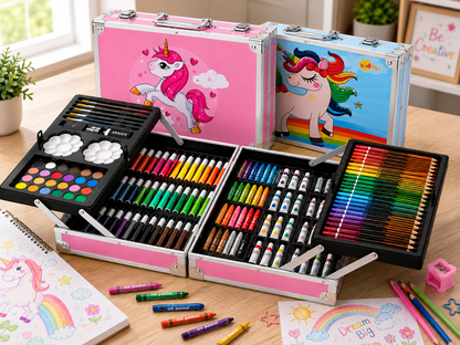 145-Piece Unicorn Art Set for Kids