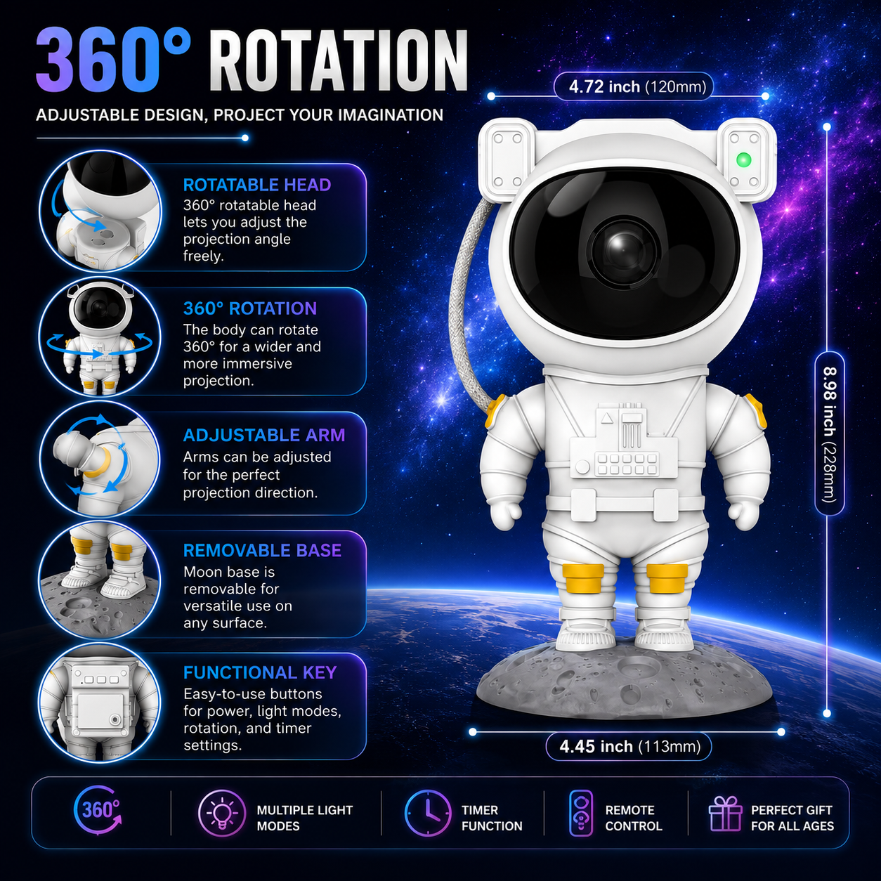 Astronaut Galaxy Projector